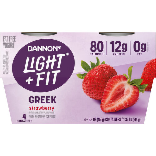 Dannon Light + Fit Fat Free Greek Strawberry Yogurt