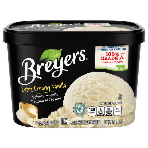 Breyers Frozen Dairy Dessert, Extra Creamy Vanilla