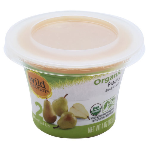 Wild Harvest Baby Food, Organic, Pears, 2 (6 Months & Up)