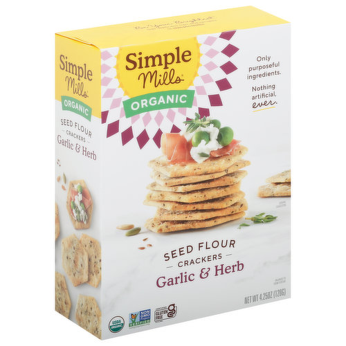 Only purposeful ingredients. Nothing artificial ever. Feel what good food can do. Food has the power to transform how you feel. To help you live your fullest life. At Simple Mills, we're passionate about harnessing that power. We select only simple, whole food ingredients, and nothing artificial ever. We're raising the bar. Raising expectations that food can be both delicious and nourishing, so you can thrive. - Katlin & the Simple Mills team. We support organic farming because it builds healthy soil by using practices like: Cover crops to protect the land. Diverse crop rotations to break pest cycles. Organic amendments to recycle nutrients. Healthy soil is the foundation for a healthy planet. Supercharge your snack. Our seed flour blend delivers protein, fiber antioxidants and valuable nutrients to fuel your body. Sunflower seeds. Flax seeds. Pumpkin seeds. You'll also love our. Cookies. Bars. Baking mixes. Be your brightest. Be friendly to the planet, please recycle. Healthy soil is the foundation for a healthy planet.