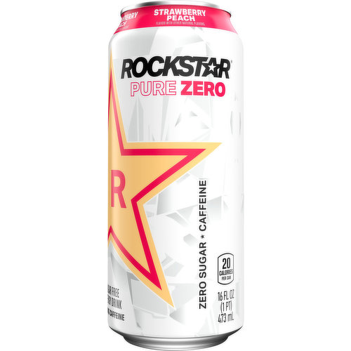 Rockstar Energy Drink, Sugar Free, Strawberry Peach 16 Fl Oz