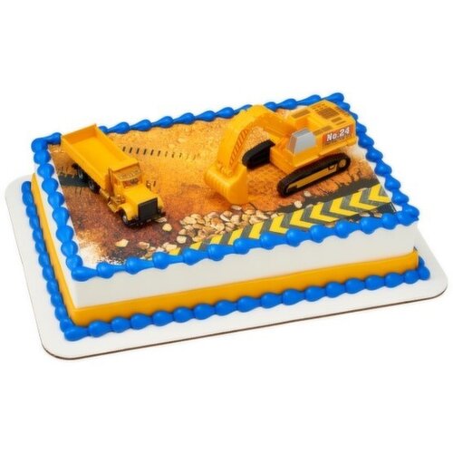 Cub Construction Dig Sheet Cake