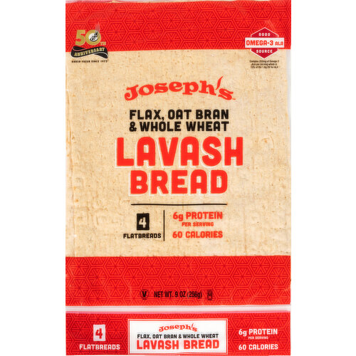 Joseph's Lavash Bread, Flax, Oat Bran & Whole Wheat