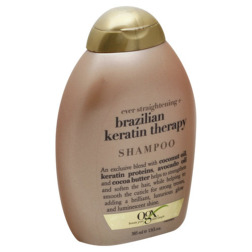 OGX Shampoo, Ever Strengthening + Brazilian Keratin Therapy