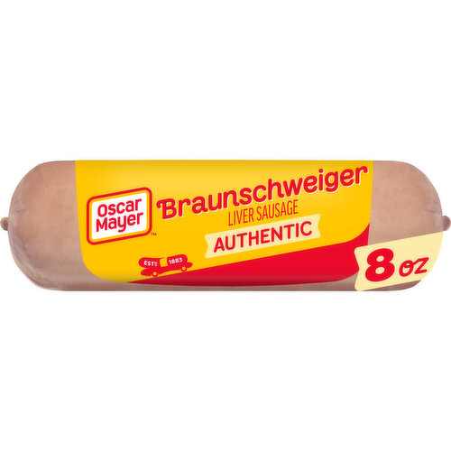 Made with quality ingredients and packed with flavor, Oscar Mayer Braunschweiger A Liver Sausage offers a quick, easy snack or family meal option. Our soft and spreadable liver sausage is made with pork and pork liver and comes in a tube shape. Add our liver sausage to your favorite sandwich, spread it on a cracker or enjoy it by itself for a quick and tasty snack. Oscar Mayer Braunschweiger A Liver Sausage is fully cooked and ready to eat. Keep our 8-ounce package of liver sausage refrigerated at all times, and enjoy it within seven days of opening for the best flavor. If you enjoy our Braunschweiger liver sausage, be sure to try the other varieties of Oscar Mayer lunch meat.