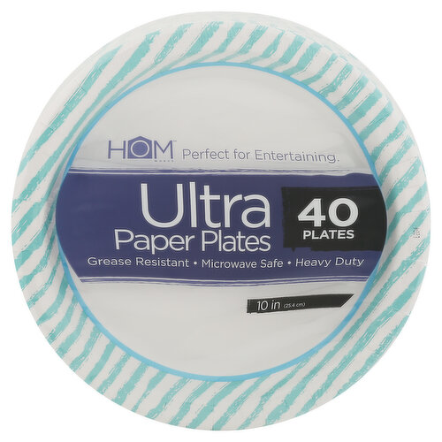 HomWorks Paper Plates, Ultra, 10 Inch