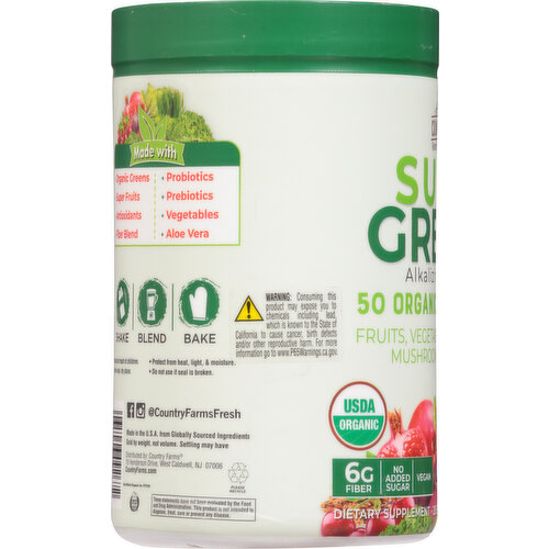 Country Farms Alkalizing Formula, Super Greens