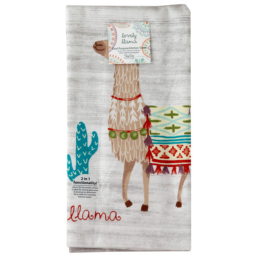 For a Well Dressed Kitchen Kitchen Towel, Dual Purpose, Lovely Llama