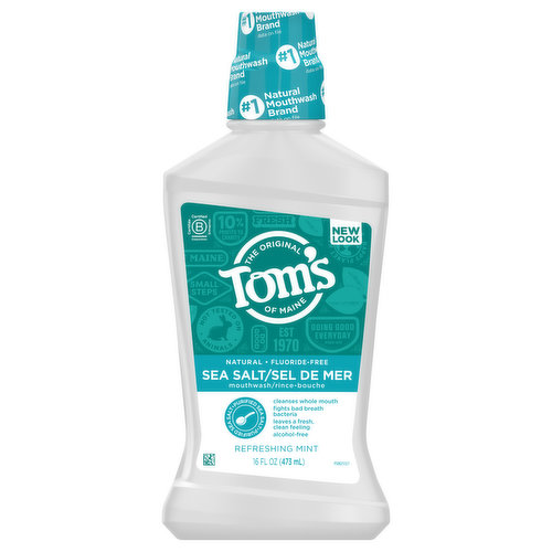 Tom's of Maine Mouthwash, Sea Salt, Refreshing Mint