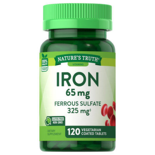 Nature's Truth Iron, 65 mg, Vegetarian Coated Tablets