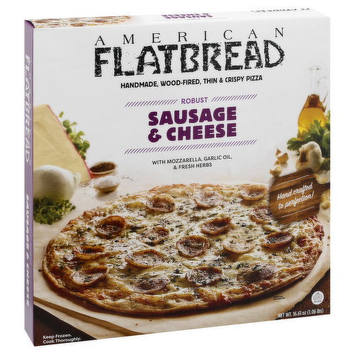 American Flatbread Pizza, Sausage & Cheese, Robust