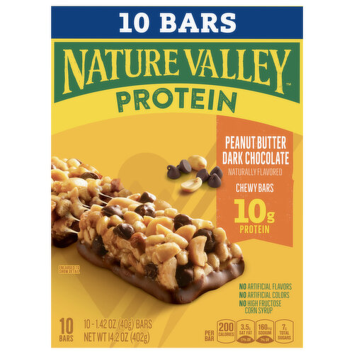 Nature Valley Chewy Bars, Peanut Butter, Dark Chocolate