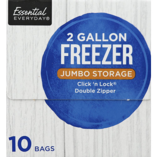 Ziploc Double Zipper Freezer Storage Bags, 2 Gallon, 100 Bags