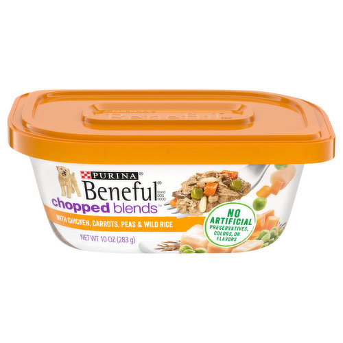 Purina Beneful Dog Food, Chicken, Carrots, Peas & Wild Rice, Chopped Blends