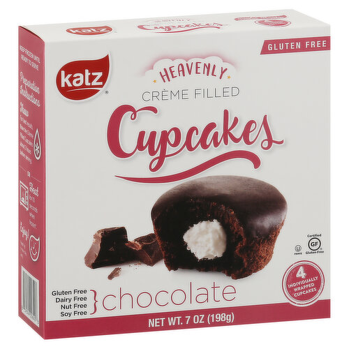 Katz Cupcakes, Creme Filled, Chocolate