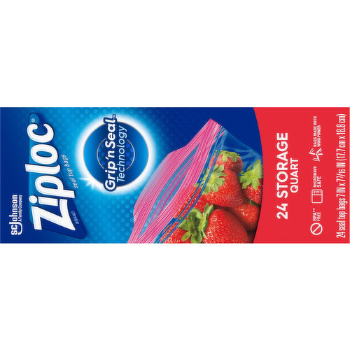 Ziploc Storage Bags Quart, 24 ct 