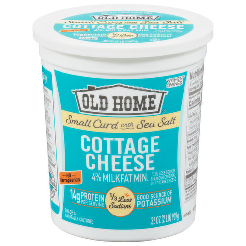 Old Home Cottage Cheese, Small Curd with Sea Salt, 4% Milkfat Minimum