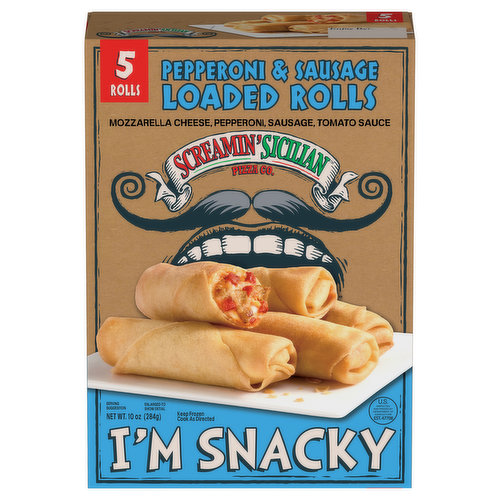 Screamin' Sicilian Pizza Co. Rolls, Loaded, Pepperoni & Sausage