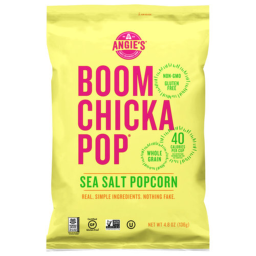 Nom nom now. Simply. Deliciously. Boom. Real, simple ingredients. Nothing fake. A Pop of Sensitivity: Back when Dan and I first started popping popcorn in our garage in Mankato, Minnesota, we wanted to teach our kids the value of hard work and have a little fun along the way. We also wanted a snack we felt good about feeding them. Hugely flavorful snacks packed with positivity, not guilt. Snacks that keep the joy in everyday snacking (and snacking and snacking). With bright bags that radiate all the love and fun that went into them from the beginning. After all, isn't that what snacking should be about? We couldn't agree more. Our sea salt flavor is made with real, simple ingredients - you know, ingredients you don't have to scrunch up your face to say - and nothing fake - so all of its ingredients are sourced from nature - XO, Angie.