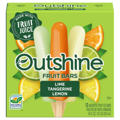 Outshine Fruit Ice Bars, Lime/Tangerine/Lemon, Assorted