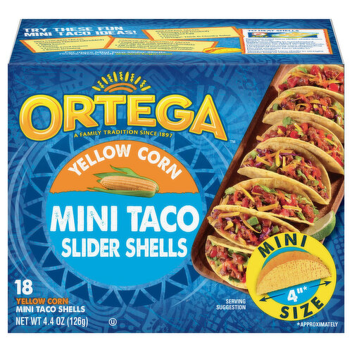 Ortega Slider Shells, Yellow Corn, Mini Taco