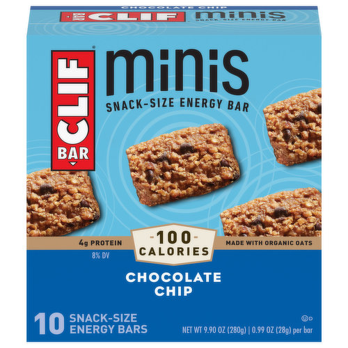 Mini bar, but mighty snack. You might be surprised what a little Clif Bar can do. With 100-110 calories and 4-5g of protein, each great-tasting Clif Bar Minis bar is perfectly portioned to deliver a satisfying snack time pick-me-up. Made with the same wholesome, delicious ingredients, they're everything you love about Clif Bar but mini. - Gary & Kit (Founder and Co-Ceaters, Clif Bar & Company Family).
