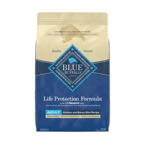 Blue Buffalo Life Protection Formula Natural Adult Dry Dog Food, Chicken and Brown Rice 24-lb