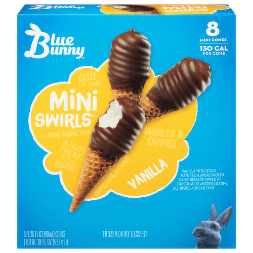 Blue Bunny Frozen Dairy Dessert, Vanilla, Mini