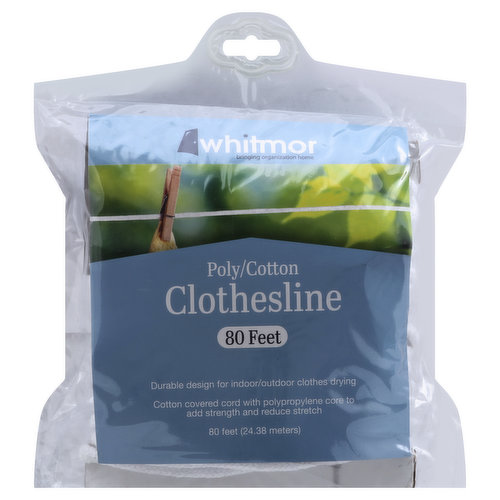 Whitmor Clothesline, Poly Cotton, 80 Feet