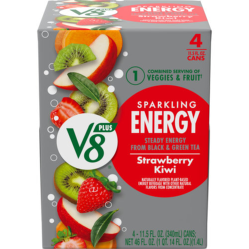 V8® +Energy® Sparkling Strawberry Kiwi Juice Energy Drink