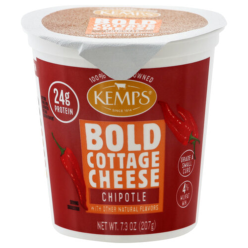 Kemps Cottage Cheese, Bold, Small Curd, 4% Milkfat Min, Chipotle