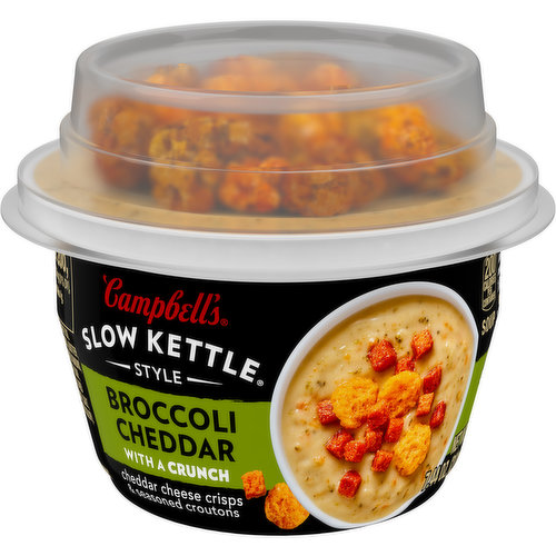 Campbell's® Slow Kettle® Broccoli Cheddar Soup with Cheddar Cheese Crisps & Seasoned Croutons