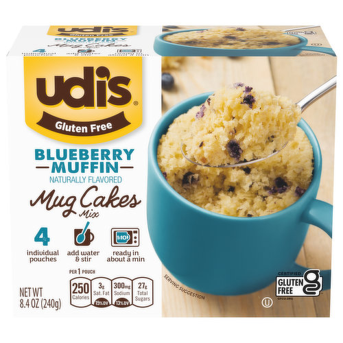 Udi's Mug Cakes Mix, Gluten Free, Blueberry Muffin