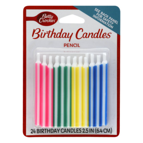 Betty Crocker Birthday Candles, Pencil, 2.5 Inch