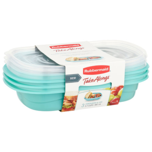 New. Built-in divider to keep food separated. Lid clicks to container for a tight seal. Great for on-the-go. Microwave safe reheat only. Freezer safe. Dishwasher safe. Recyclable base.