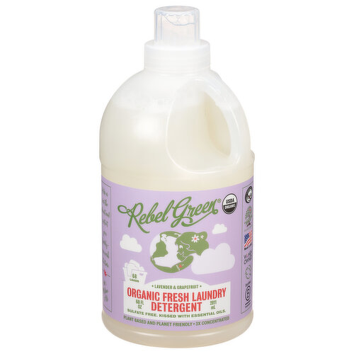 Rebel Green Detergent, Organic Fresh Laundry, Lavender & Grapefruit