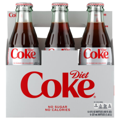 Coca-Cola Zero Sugar Glass Bottles, 8 fl oz, 6 Pack : Grocery & Gourmet  Food 