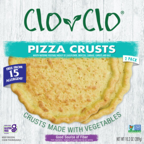 Clo-Clo Vegan Pizza, Vegetable-Infused Crust, 2 Each