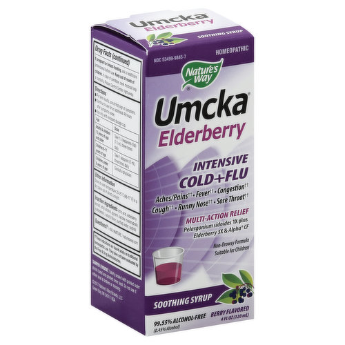 Umcka Intensive Cold + Flu, Soothing Syrup, Berry Flavored