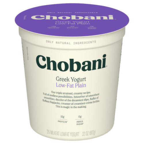 Chobani Yogurt, Low-Fat, Greek, Plain