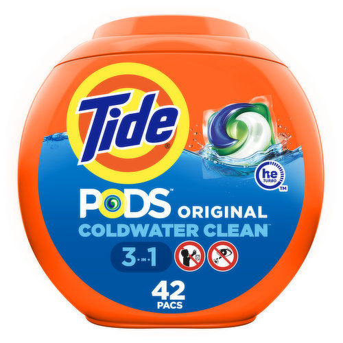 Tide PODS Liquid Laundry Detergent Pacs, 42 Count, Original Scent