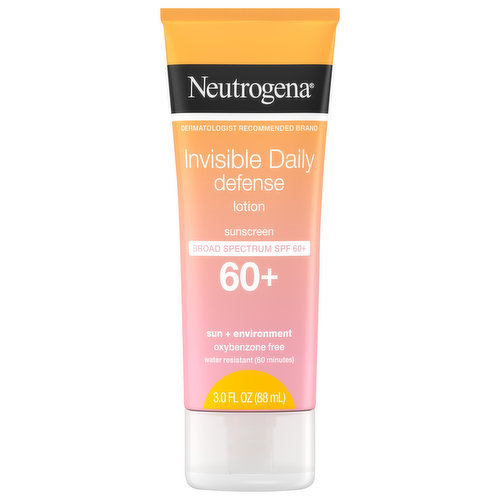 Neutrogena Sunscreen, Invisible Daily Defense, Lotion, Broad Spectrum, SPF 60+