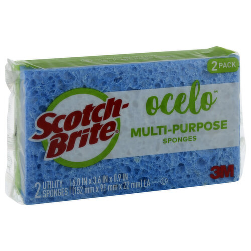 Scotch - Brite Ocelo Sponges, Utility, Multi-Purpose, 2 Pack