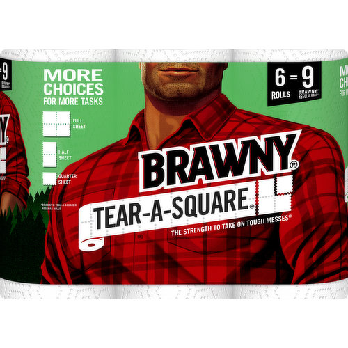 Paper Towels, Tear-A-Square, 2-Ply, Rolls