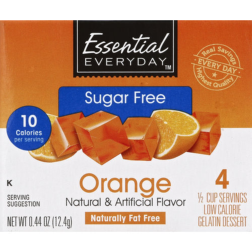 Natural & artificial flavor. Naturally fat free. 4 1/2 cup servings. Low calorie. 10 calories per serving. Real savings. Highest quality. Every day. Gluten free. If you're not completely satisfied with this product, please contact us at www.essentialeveryday.com or 1-877-932-7948.