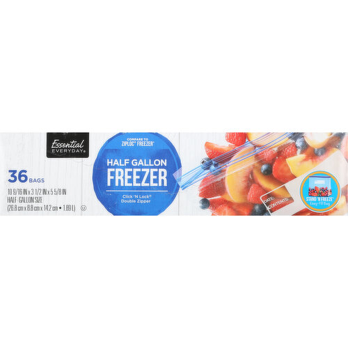 Ziploc Freezer Bags, 2 Gallon - 10 count