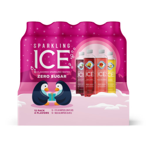 Bold, crisp and tropical, these four flavor favorites pack a real punch. The Sparkling Ice pink Pack (black cherry, peach nectarine, coconut pineapple, fruit punch) includes four refreshing, zero-sugar flavors to keep you hydrated and happy.