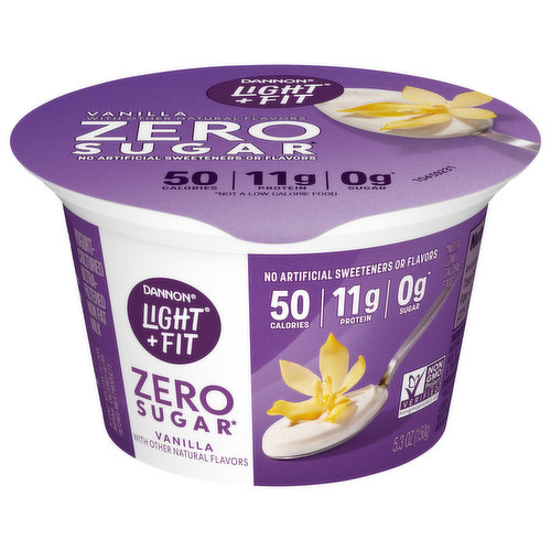 Dannon Light + Fit Yogurt, Cultured, Non Fat, Vanilla