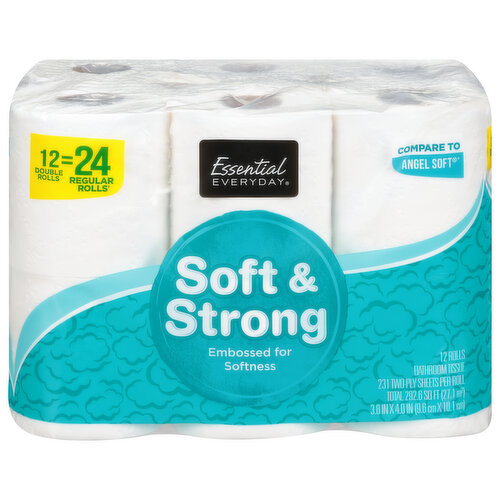 Great Value Everyday Soft Bath Tissue, 9 Mega Rolls 