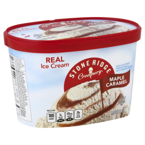 Stone Ridge Creamery Ice Cream, Real, Maple Caramel